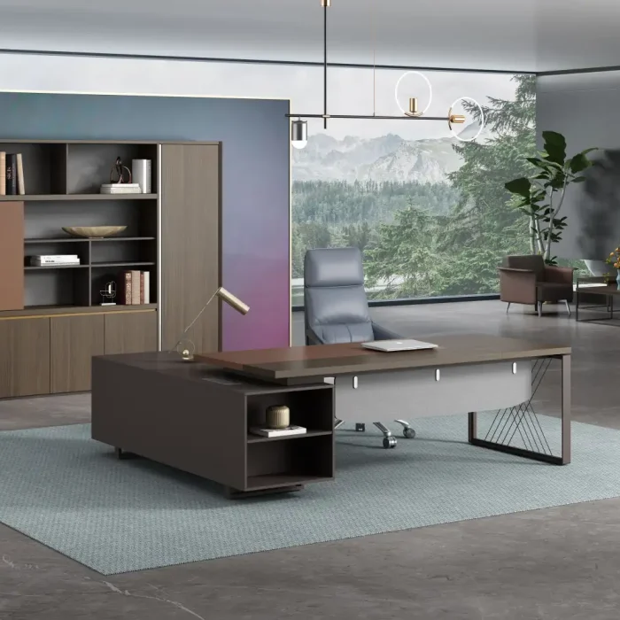 LNY Leader Series Modern Executive Office Desk & Storage Suite